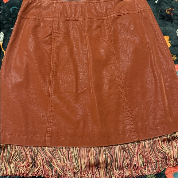 Free People Fringed Brown Skirt NEW without tag - Picture 2 of 4